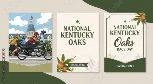 Vintage Kentucky Oaks Race Day Posters - Classic Horse Racing Event.