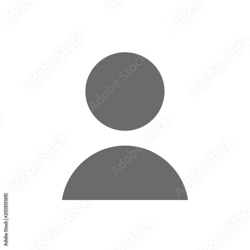 Abstract user icon silhouette representing person profile, avatar, or account symbol.