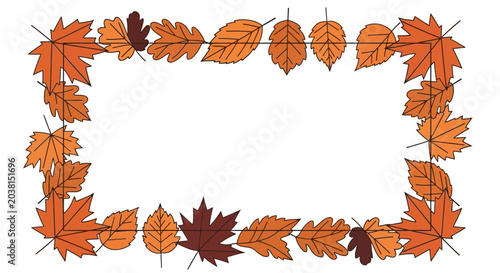 Autumn Leaves Border Frame - Fall Season Decorative Element