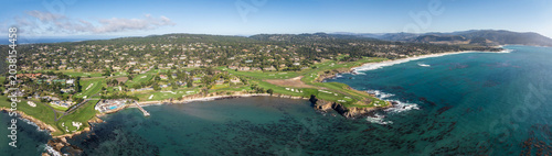 Aerial view of the 17-Mile Drive golf course in Monterey, California.