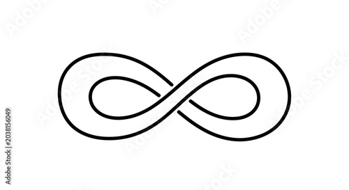 Tableau sur toile Infinity Symbol Line Art, Endless Loop, Eternal Concept, Black and White