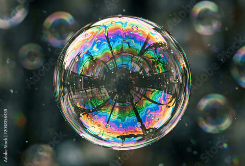 Rainbow Reflections in a Soap Bubble