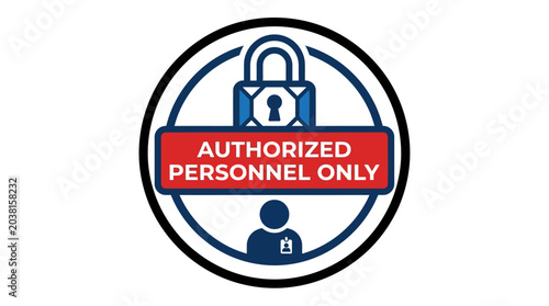 Authorized personnel only restricted entry security lock icon
