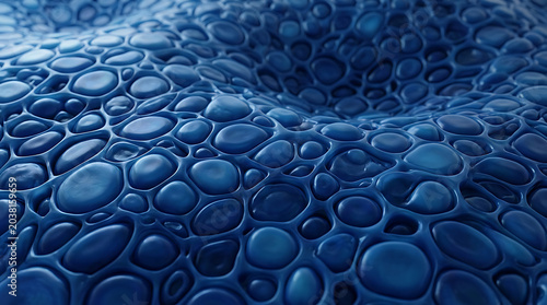 Blue textured surface with bubblelike patterns