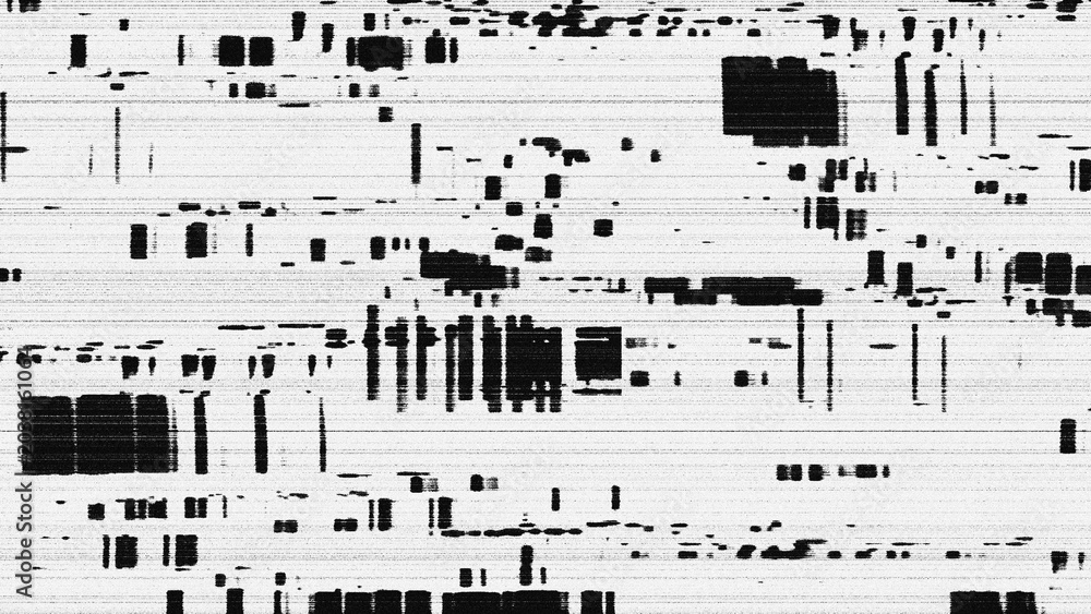Naklejka premium Abstract Black-White Glitch