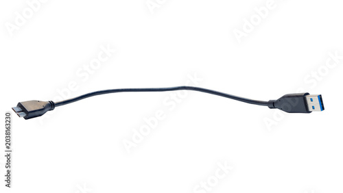 External hard drive connection cable, transparent background