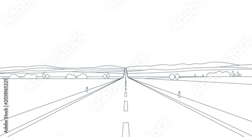Billede på lærred Highway road with multiple lanes.
