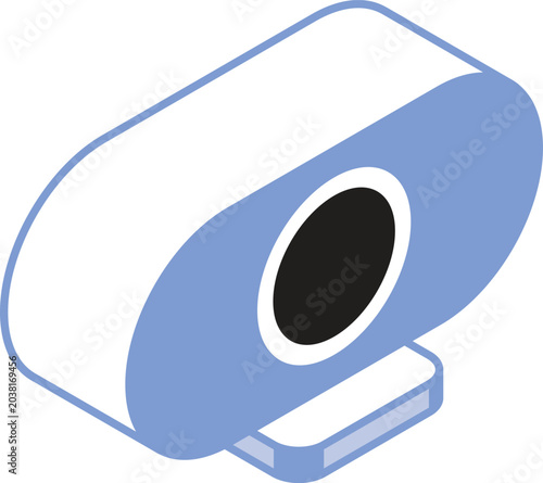 vector illustration of a webcam in a minimalist isometric style