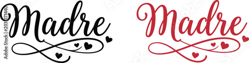 Photos Mothers day 'madre' greeting clipart isolated on transparent background