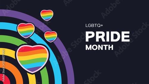 Tableau sur toile LGBTQ Pride month, community campaign banner, social event, festival, parade or
