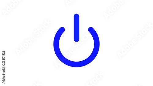Glowing power button icon. Glow light power button turning on and off. glow Power Button icon on the white background.