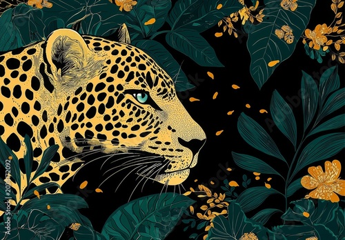 Vibrant Tropical Art Nouveau Inspired Design