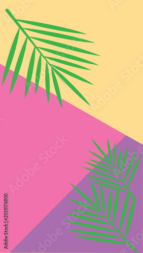 Geometric shapes with palm leaves