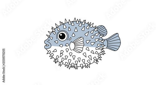 Fotografia Detailed illustration of puffer fish.