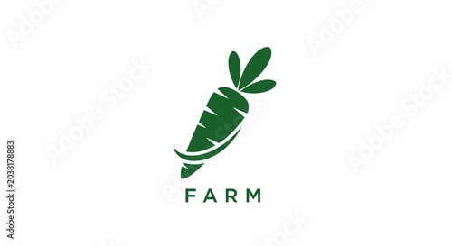 Green Carrot Vegetable Logo Illustration.