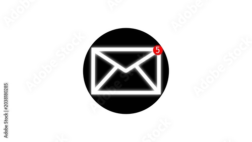 New message on the  screen. Unread notification. Online chat. Email messages inbox notification. Envelope with new message. white background illustrations.