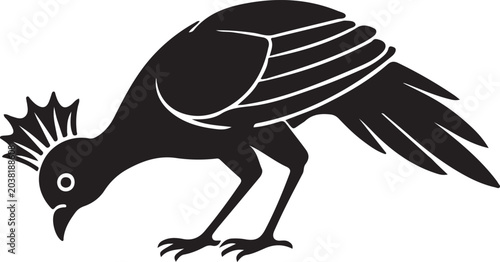 Photos Crested Bird Silhouette,Bird Silhouette Vector