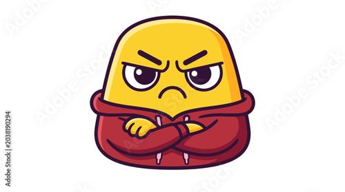 Tableau sur toile Angry Emoji Character in Hoodie