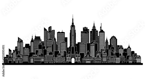 New York City skyline silhouette illustration