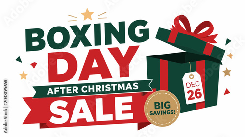 Boxing Day Sale After Christmas Big Savings Gift Box Dec 26