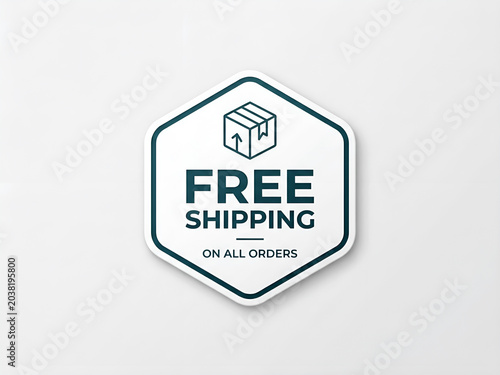 Minimal free shipping badge design with clean copy space