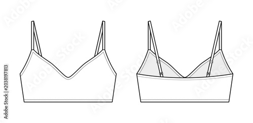 Photos Sporty Plunge Bralette Technical Fashion Illustration