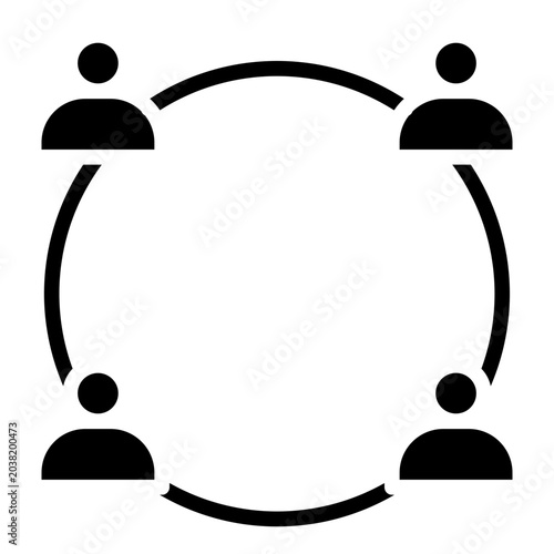 Remote Collaboration Vector Glyph Icon Design