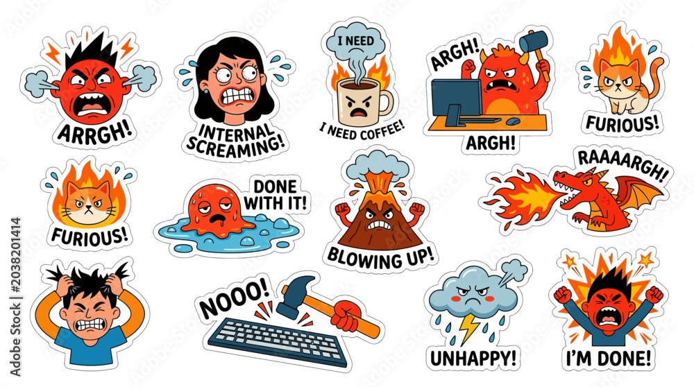 Φωτογραφία Collection of Angry and Frustrated Characters and Objects