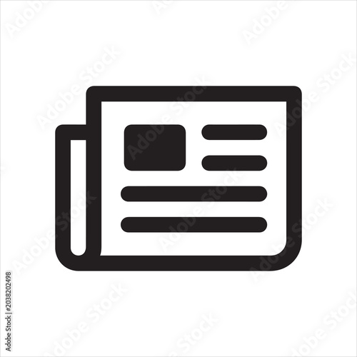 Foto Newspaper breaking news line art icon for apps and websites
