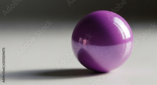 Purple shiny ball on white surface.