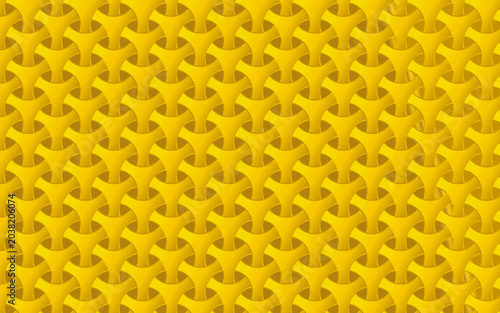 Geometric circle gold seamless pattern, yellow metal texture