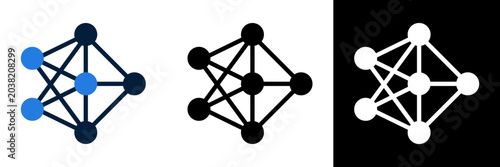 Abstract Network Diagram Icon Set for Technology and Data Visualization.