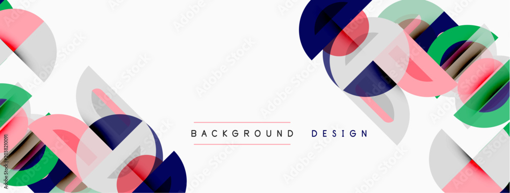 Obraz premium Abstract geometric shapes overlap creating dynamic visual effect. Modern design elements present clean aesthetic. Minimalist composition.
