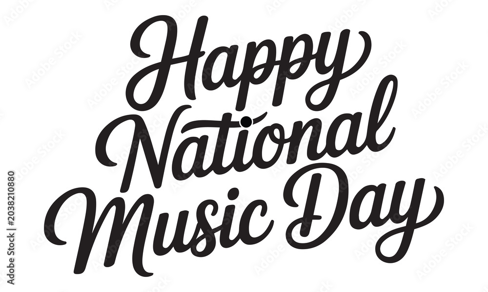 Fototapeta premium Happy National Music Day Typography Design Artistic Celebration