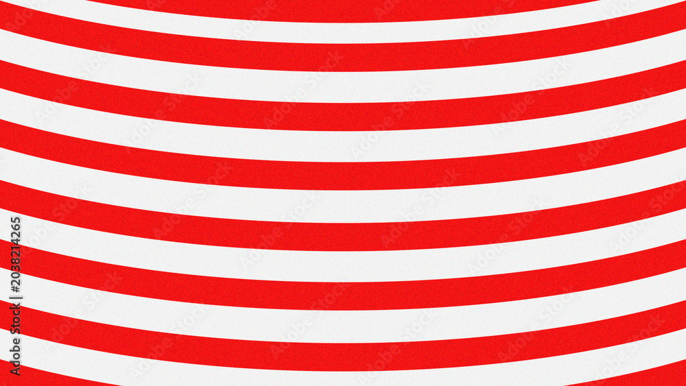 Obraz premium Curved Red and White Stripes Background, Abstract Candy Cane Pattern with Grainy Texture