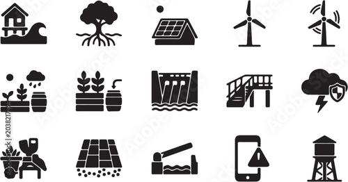 Foto Sustainable energy and eco friendly icons.