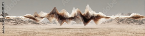 Abstract Sound Wave Form Over Desert Landscape