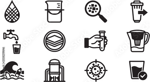Foto Coffee and Tea Drink Icons Set.