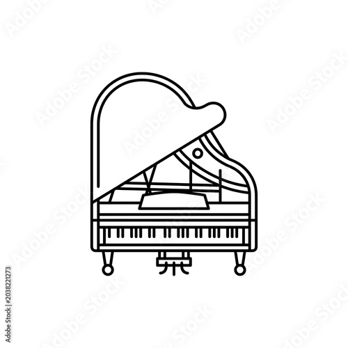 Elegant vector illustration of a grand piano isolated on white background