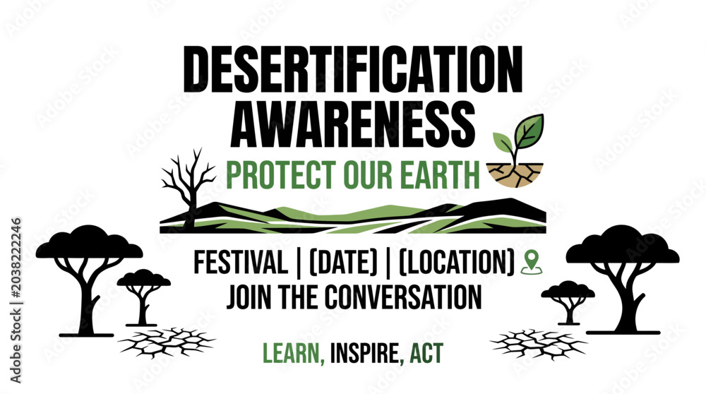 Αυτοκόλλητο Desertification Awareness: Protect Our Earth Event Poster