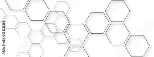 Tableau sur toile Abstract pattern of overlapping interconnected geometric hexagon shapes creating