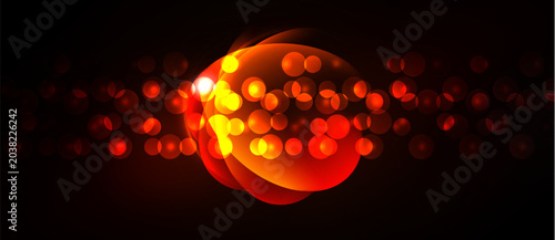 Tableau sur toile Bright orange glow dominates dark background
