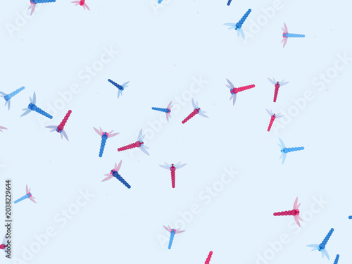 Cuadro en lienzo Elegant Dragonfly Swarm Nature Pattern Background