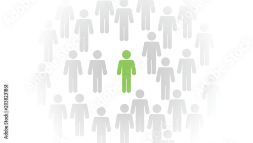 Unique Person Standing Out Among Group