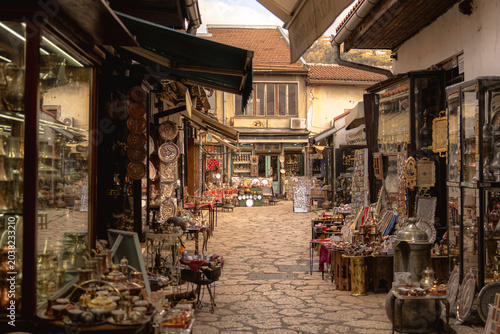 Canvastavla street in the old town of sarajevo bosnia