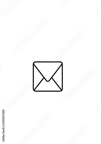 Email envelope line icon on white background message
