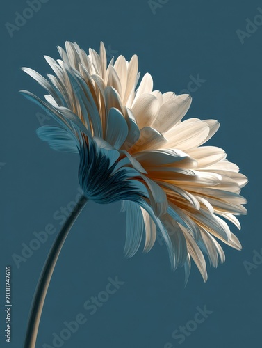Beautiful and Elegant Flower Against a Blue Background