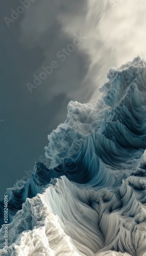 Abstract Textured Waves in Soft Tones and Colors