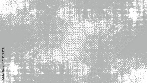 Canvas Print Gray and white abstract halftone texture background with dots and pixels pattern