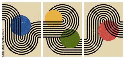 Принти на полотні Abstract minimalist wall art triptych